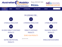 Tablet Screenshot of amemobility.com.au
